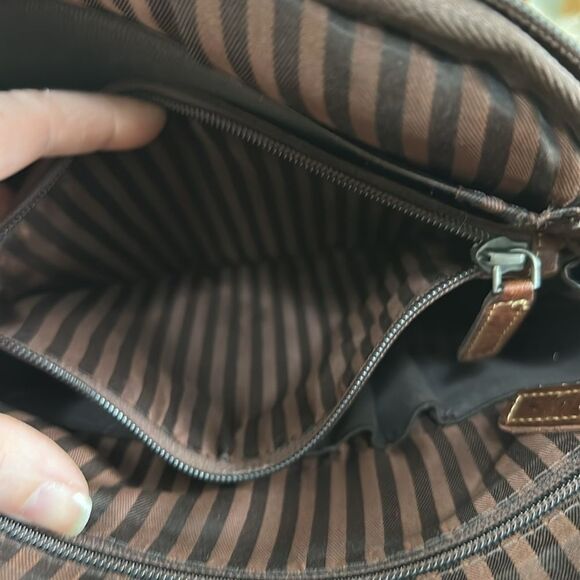 Jack Georges Voyager Convertible Distressed Backpack Crossbody Bag Brn Leather - Picture 12 of 17